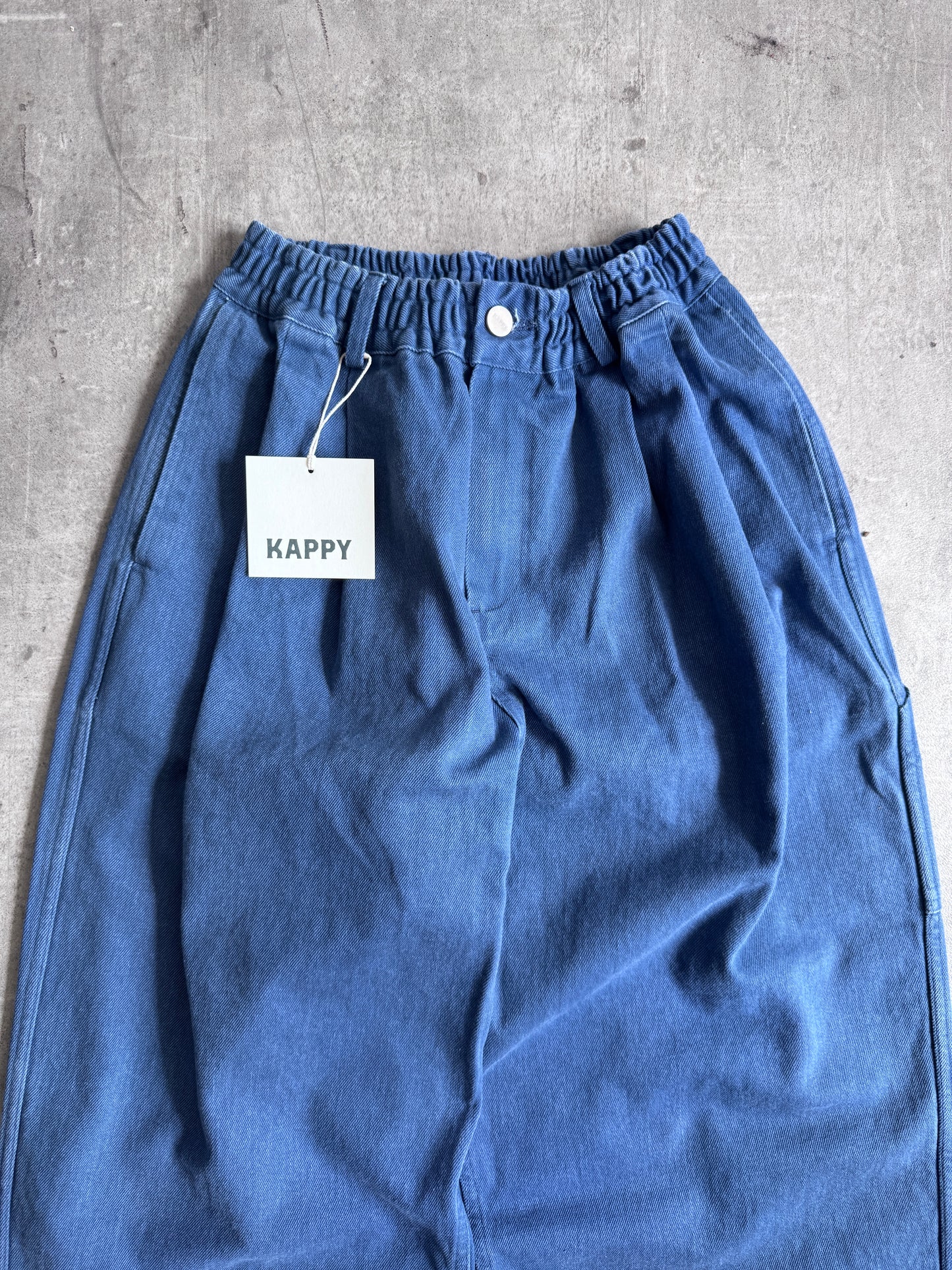 Kappy Korea Two Tuck Pleated Kation Pants - Blue
