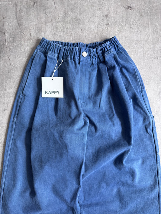 Kappy Korea Two Tuck Pleated Kation Pants - Blue