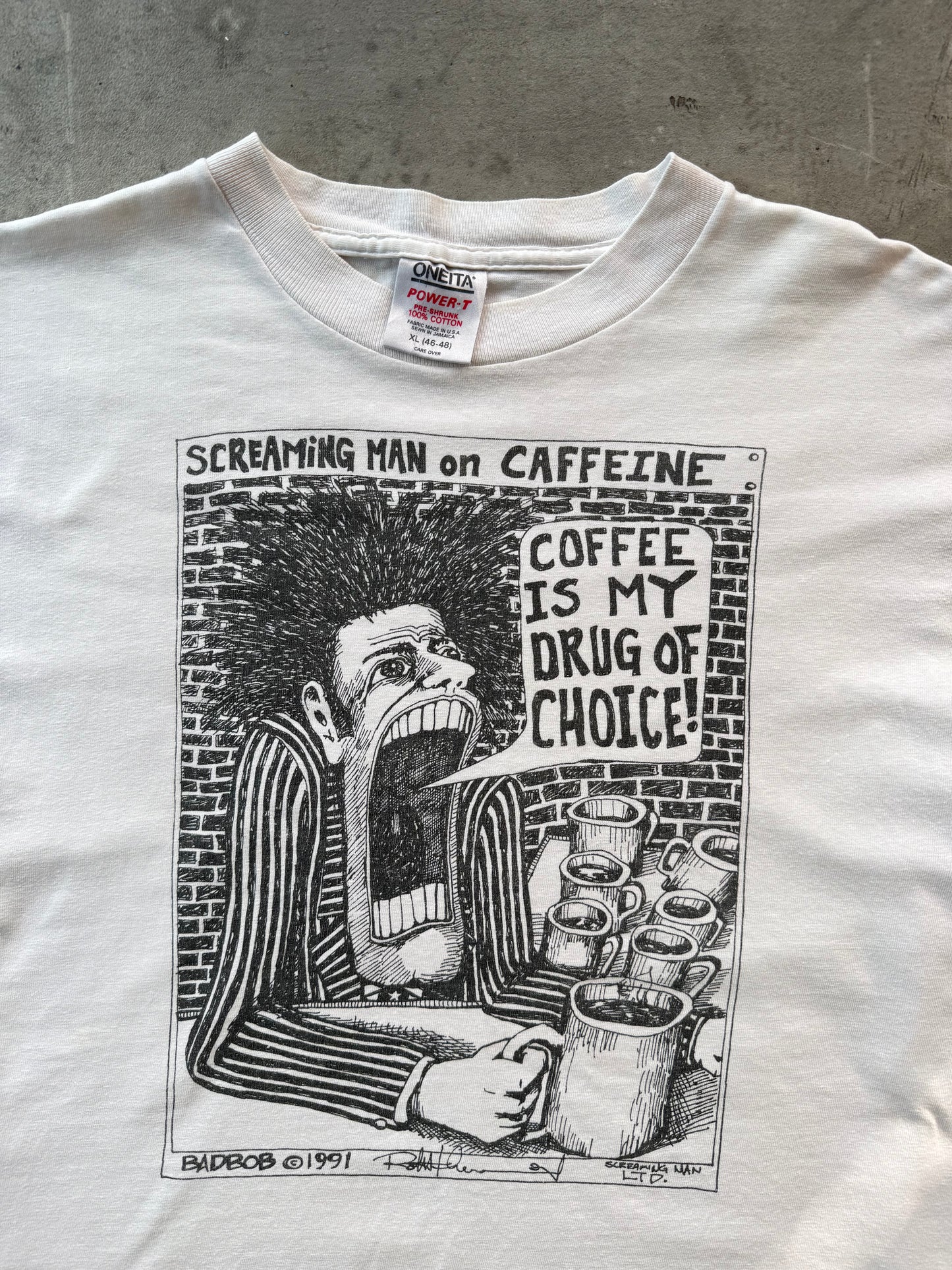 1991 Badbob Screaming Man Graphic Tee