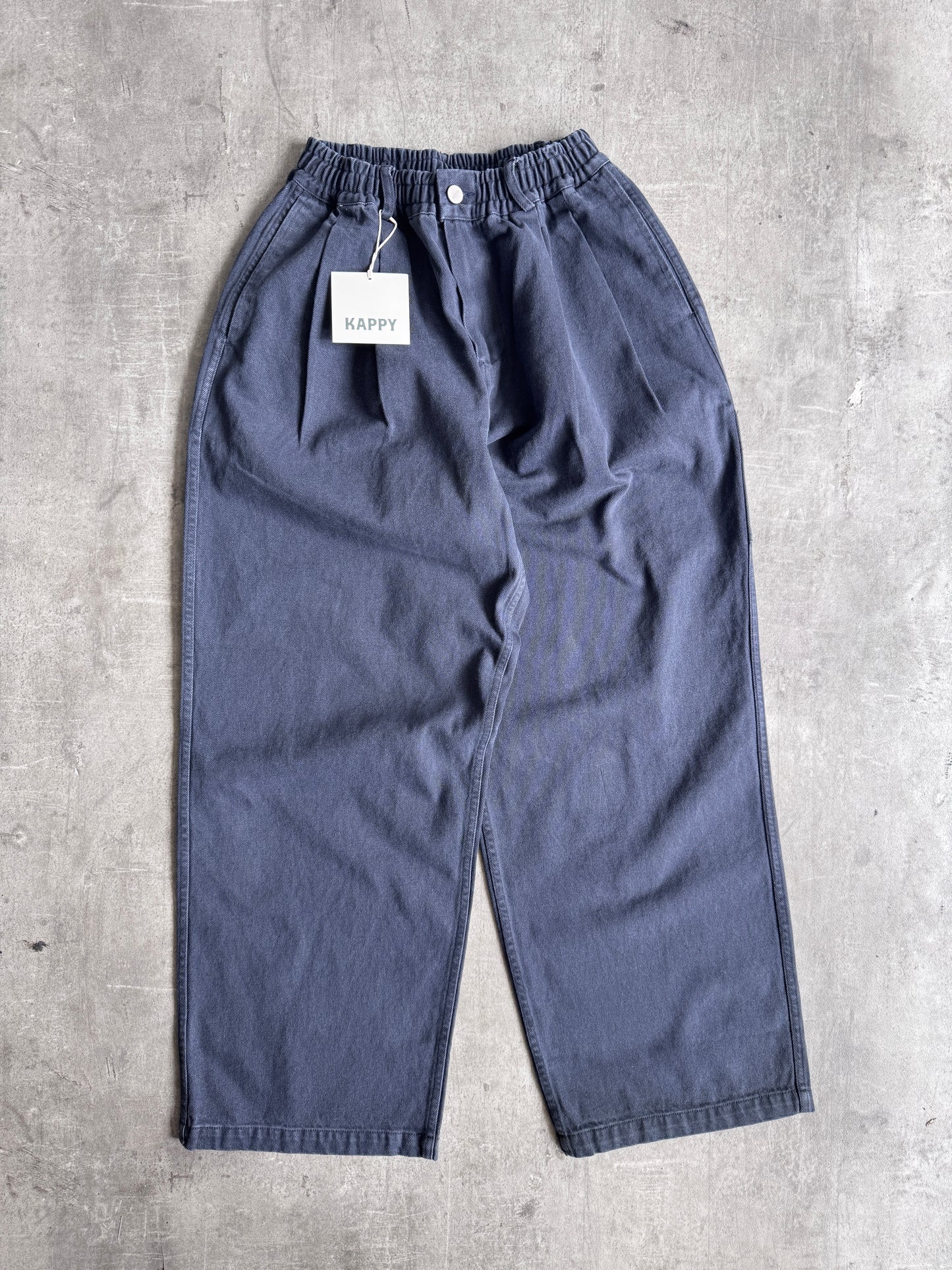 Kappy Korea Two Tuck Pleated Kation Pants - Dark Grey