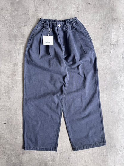 Kappy Korea Two Tuck Pleated Kation Pants - Dark Grey