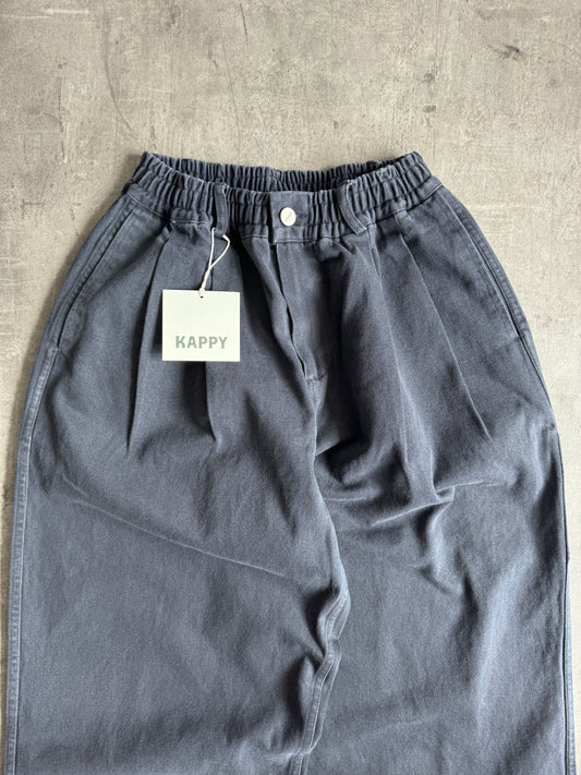 Kappy Korea Two Tuck Pleated Kation Pants - Dark Grey