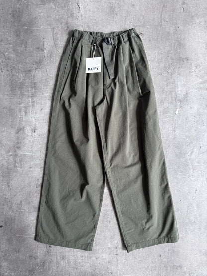 Kappy Korea Two Tuck Pleated Wide Pants - Khaki