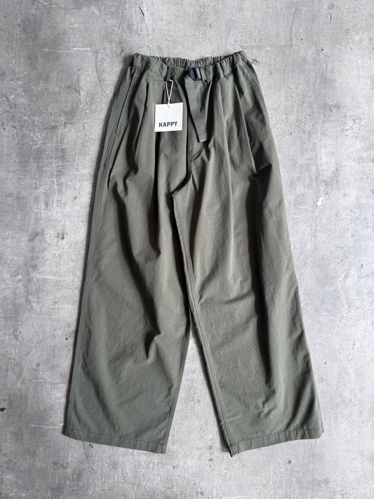 Kappy Korea Two Tuck Pleated Wide Pants - Khaki