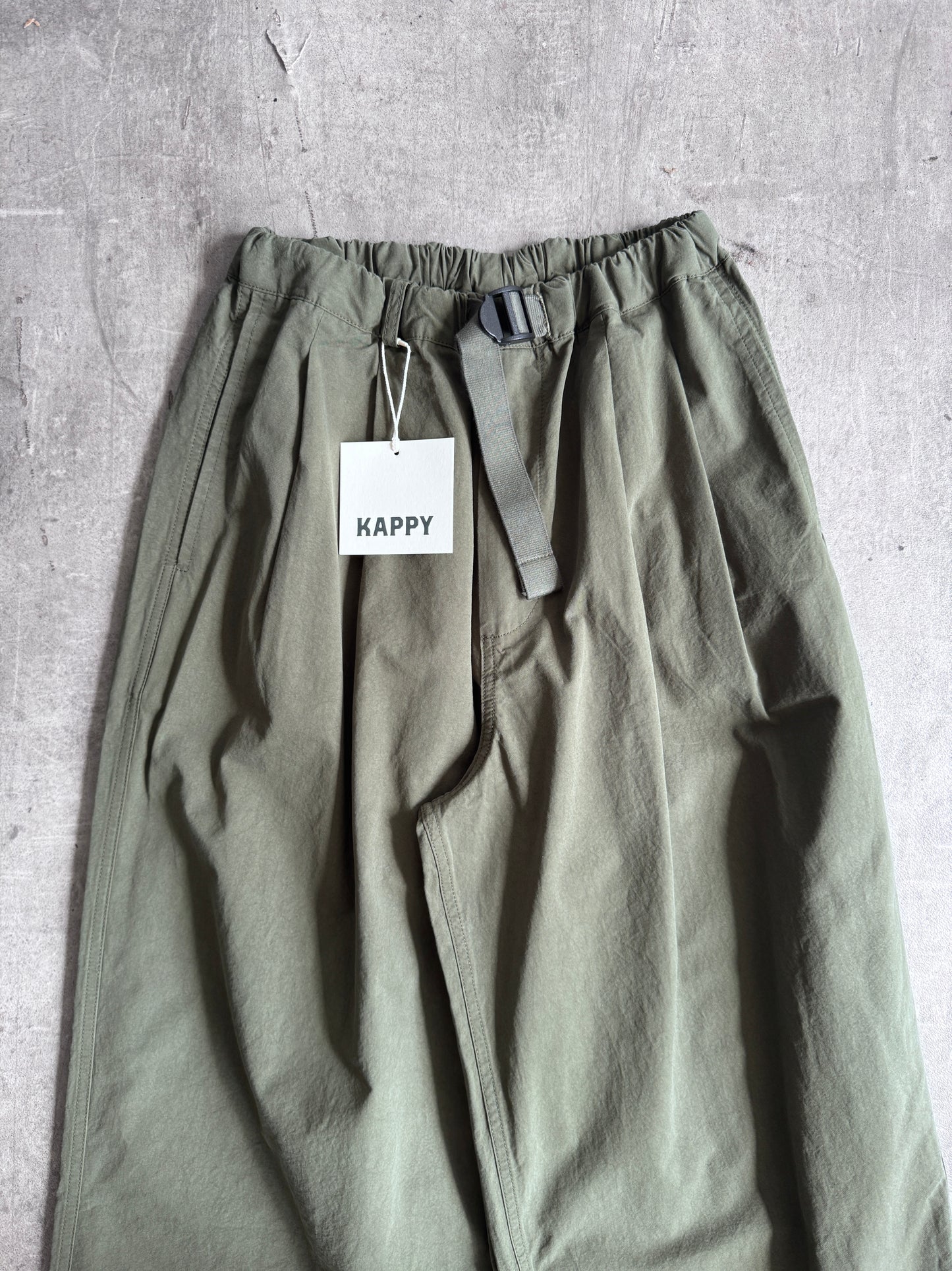 Kappy Korea Two Tuck Pleated Wide Pants - Khaki