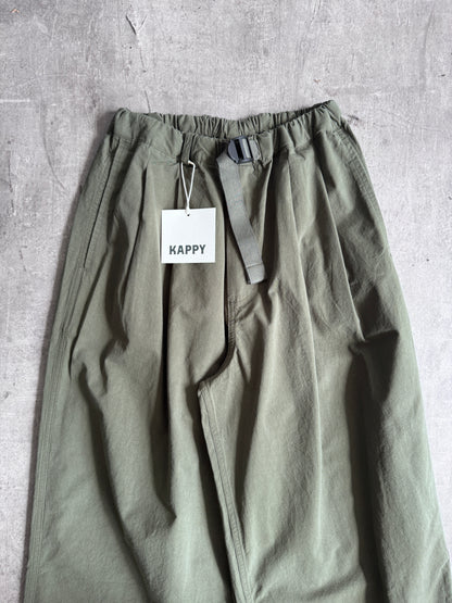 Kappy Korea Two Tuck Pleated Wide Pants - Khaki