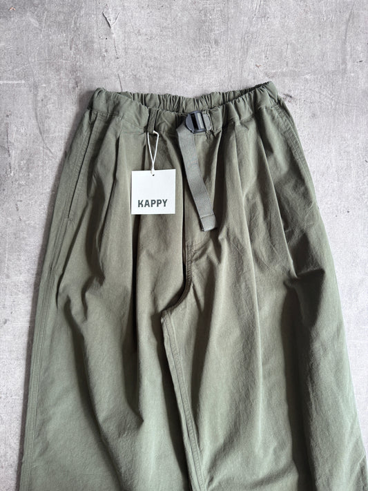 Kappy Korea Two Tuck Pleated Wide Pants - Khaki