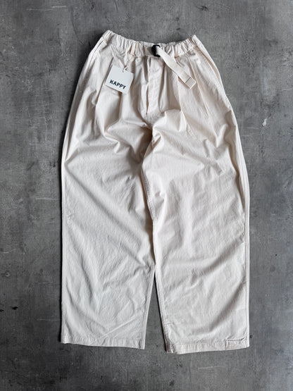 Kappy Korea Two Tuck Pleated Wide Pants - Cream