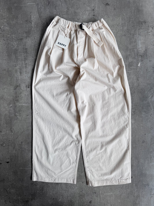 Kappy Korea Two Tuck Pleated Wide Pants - Cream