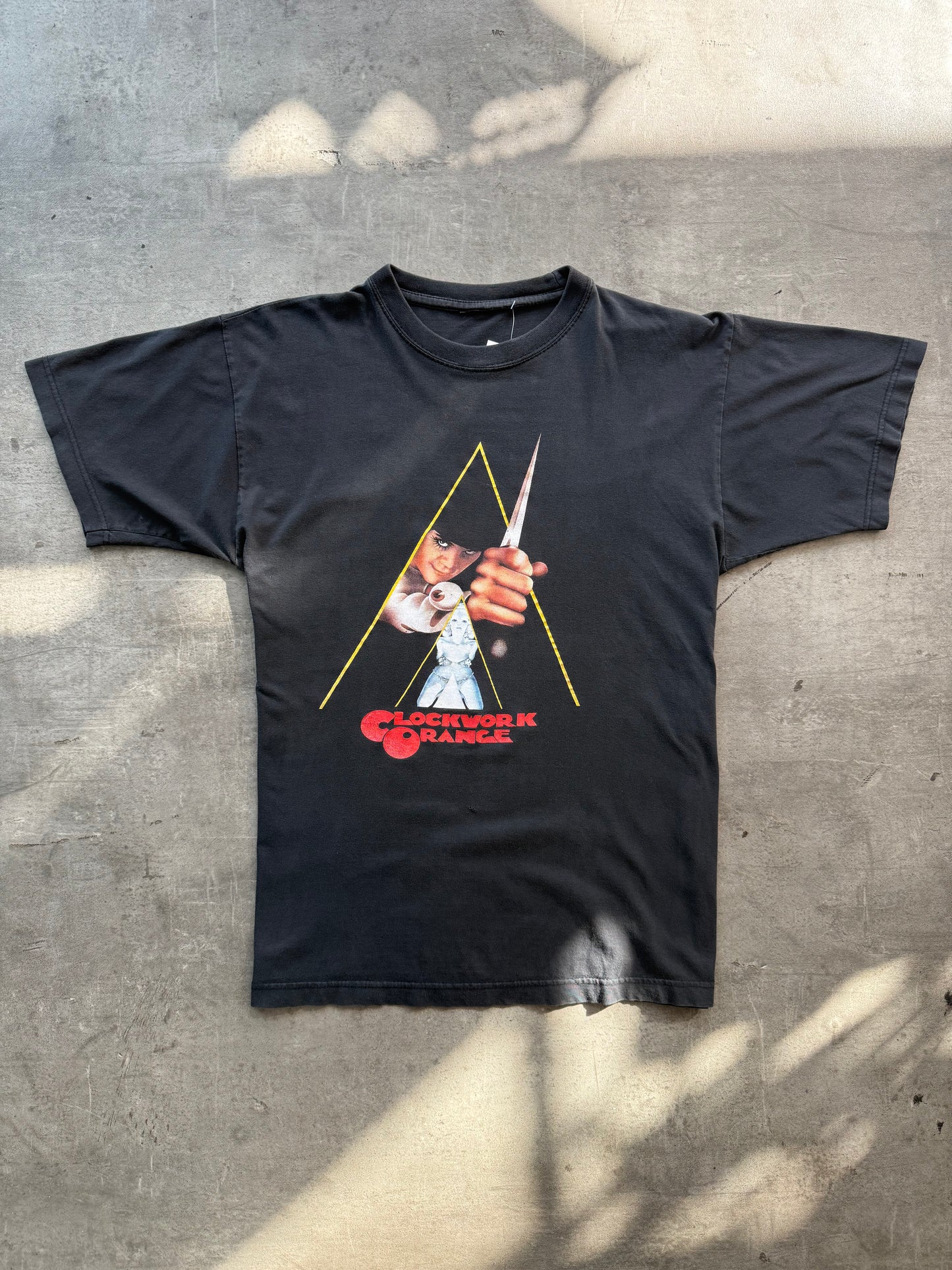 1990s A Clockwork Orange Washed Black Graphic Tee