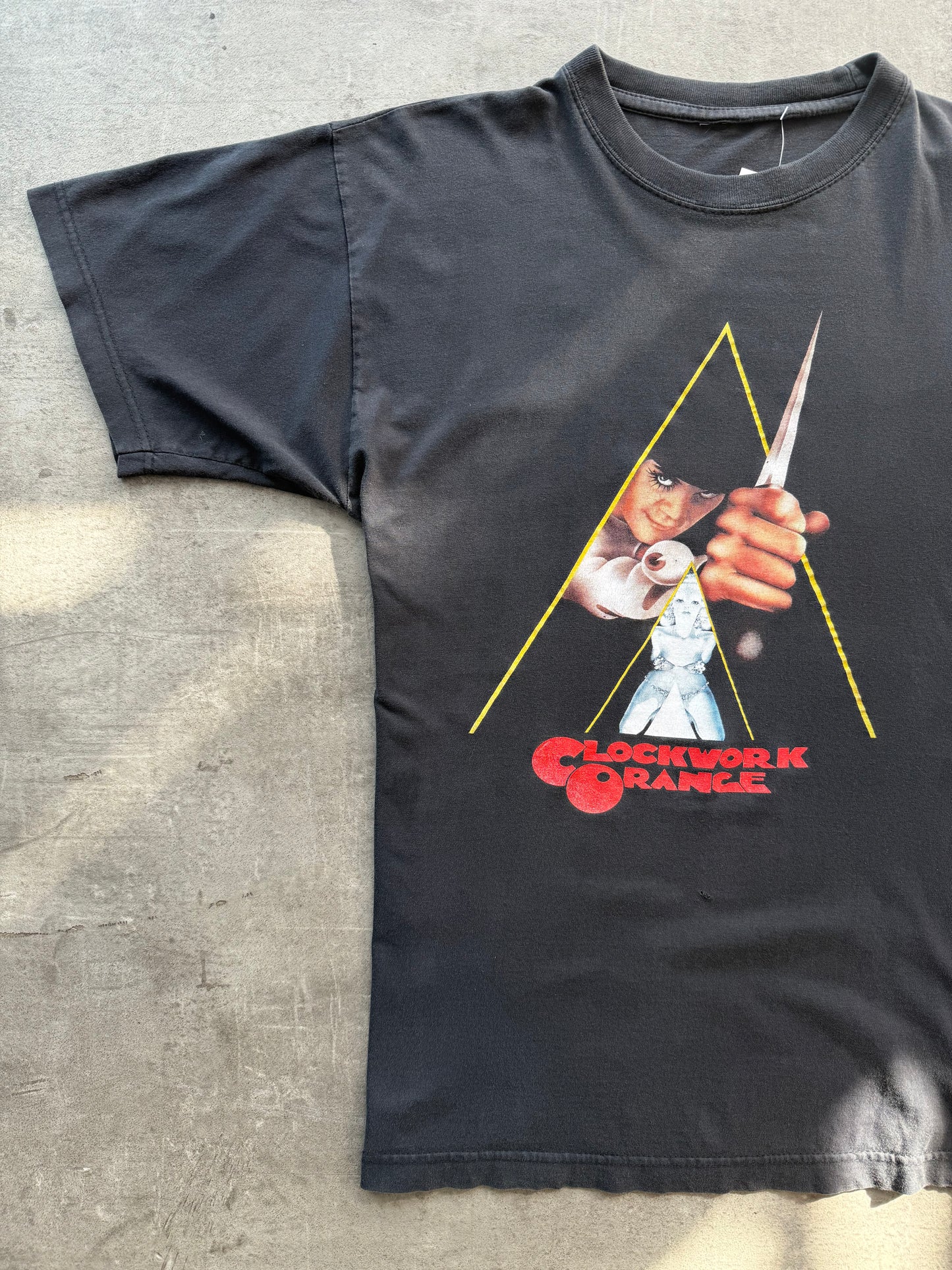 1990s A Clockwork Orange Washed Black Graphic Tee