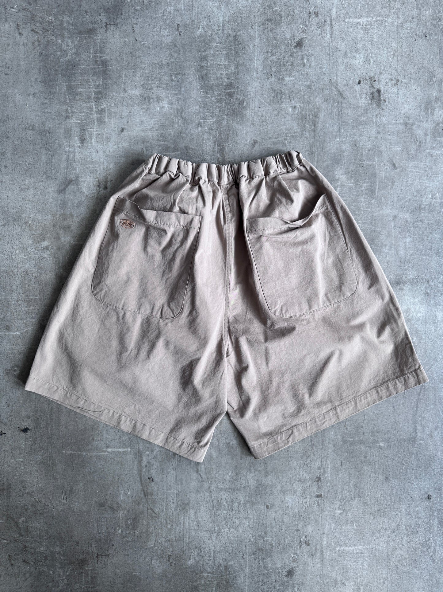 Kappy Korea Two Tuck Pleated Wide Half Pants - Beige