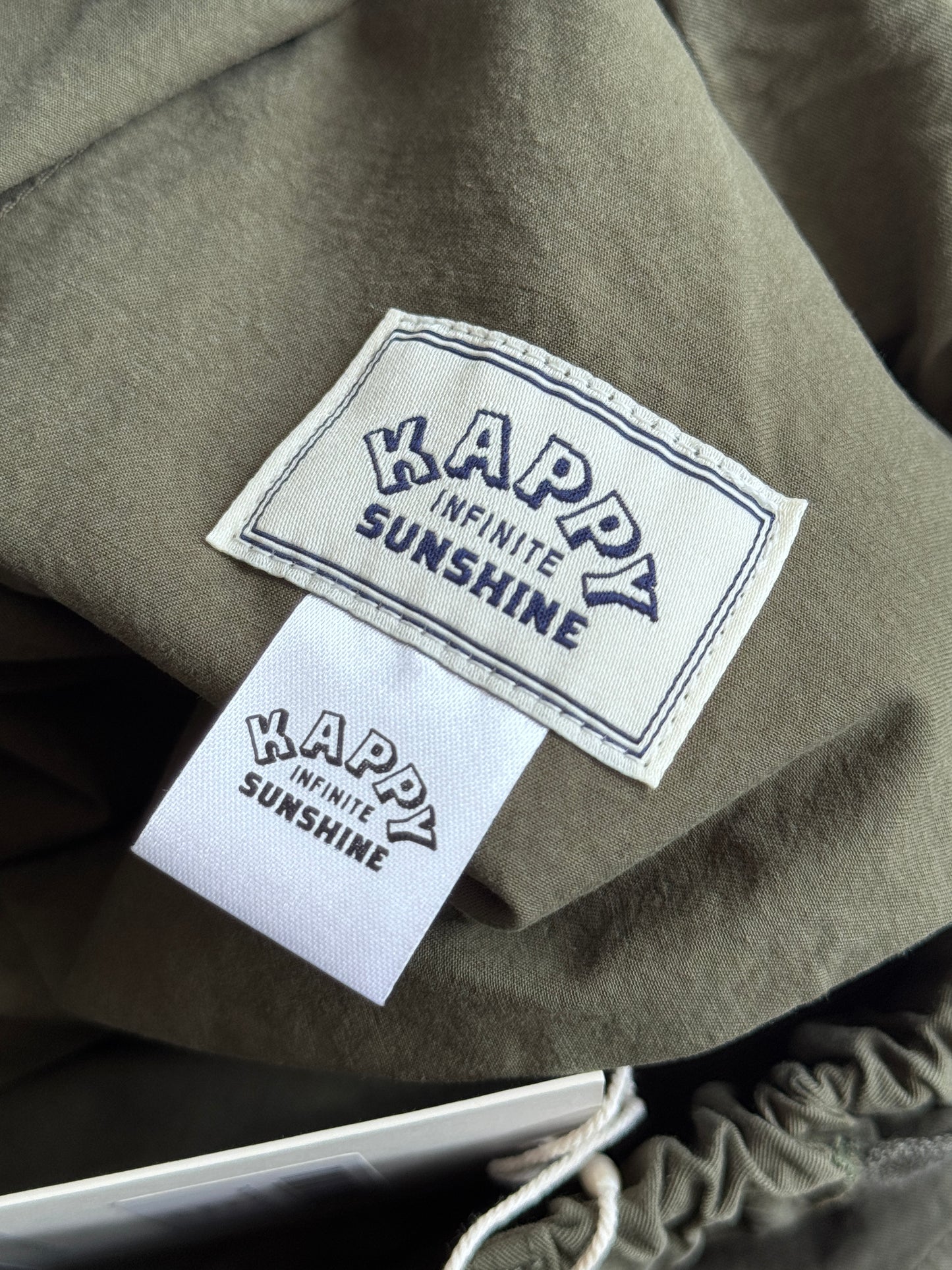 Kappy Korea Two Tuck Pleated Wide Half Pants - Khaki