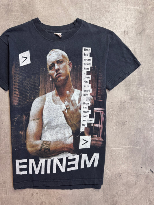 Early 2000s Eminem Lawsuit Black Graphic Tee