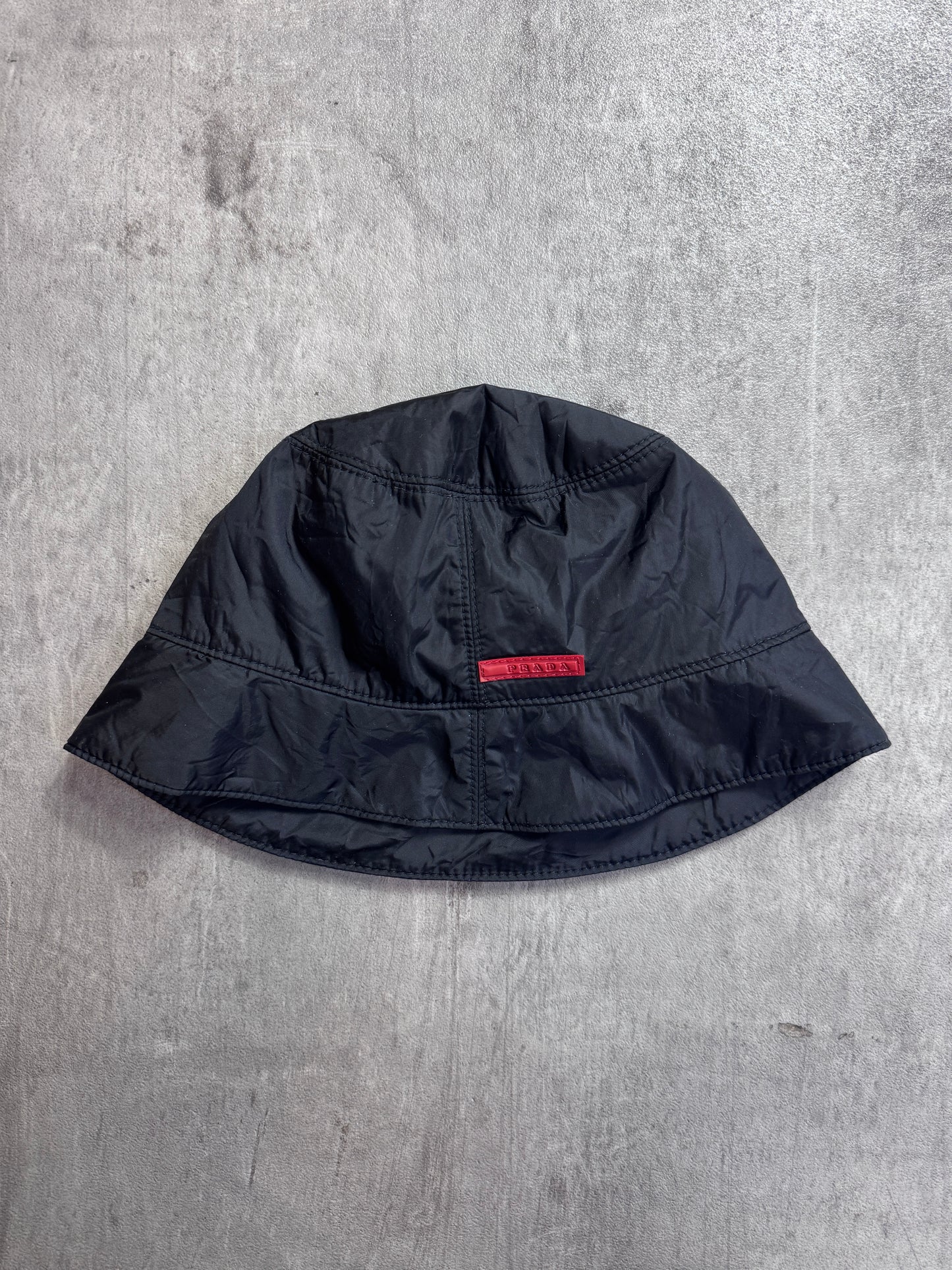 Prada Black Poly Tech Bucket Hat