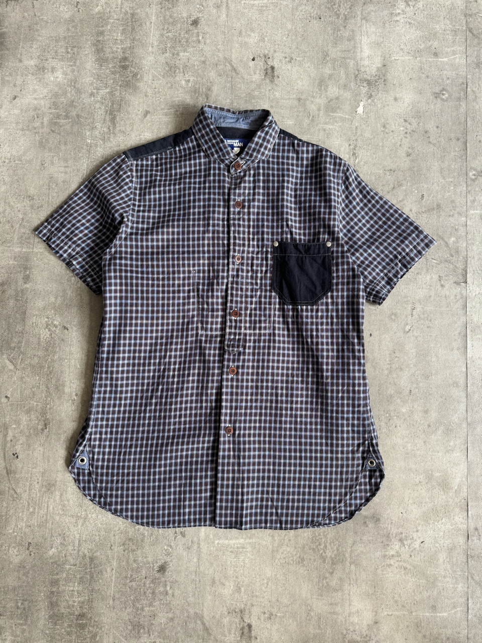 Junya Watanabe MAN By Comme Des Garcons Grid Check Patchpocket SS Shirt