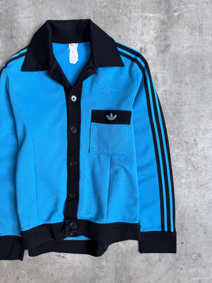 1970s Adidas Blue Button Up Jacket