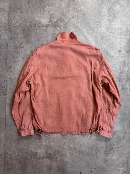 Nigel Cabourn Orange Mini Houndstooth Print Green Mesh Detailed Bomber