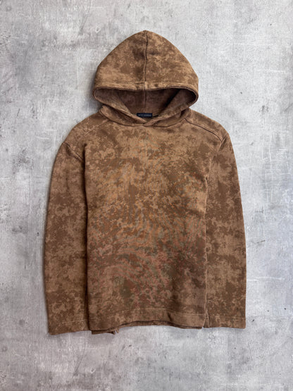 Tete Homme Brown Tie Dyed Full Cotton Hooded Pullover