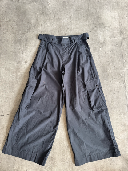Dries Van Noten Dark Grey Wide Leg Cargo Trousers