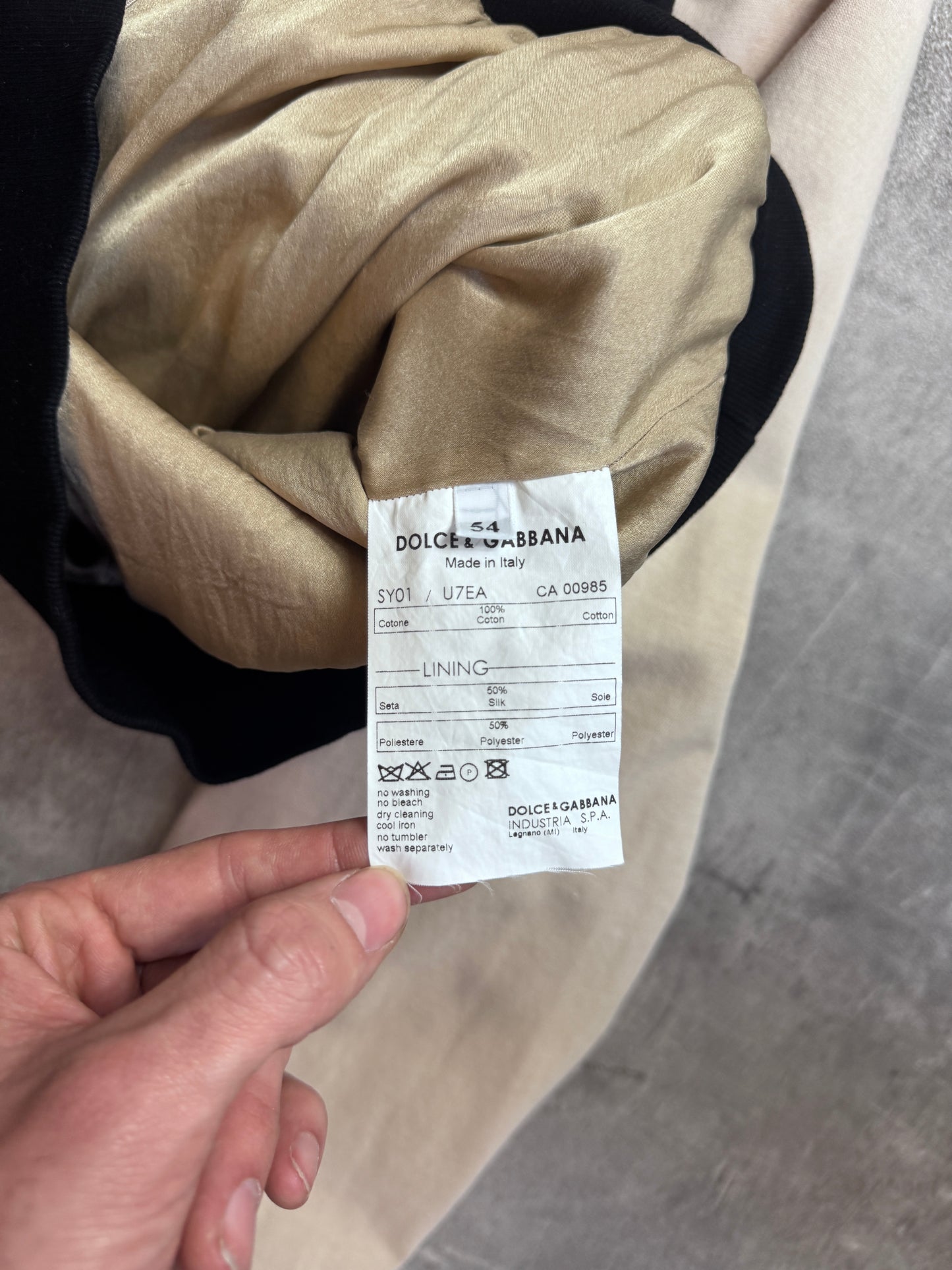 Dolce and Gabanna Cream Colour Block Full Zip Cotton Track Jacket