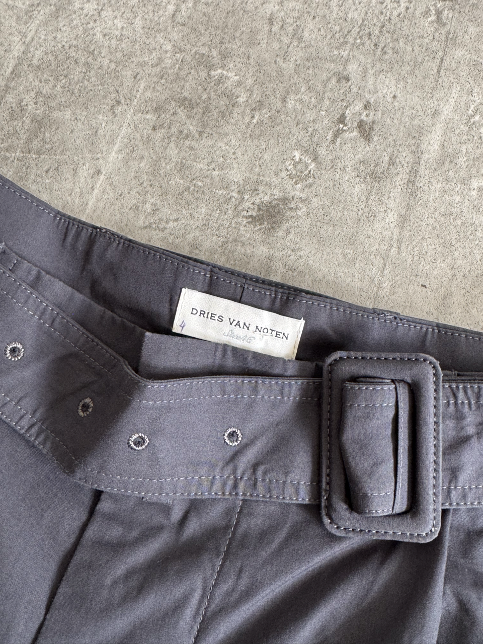 Dries Van Noten Dark Grey Wide Leg Cargo Trousers