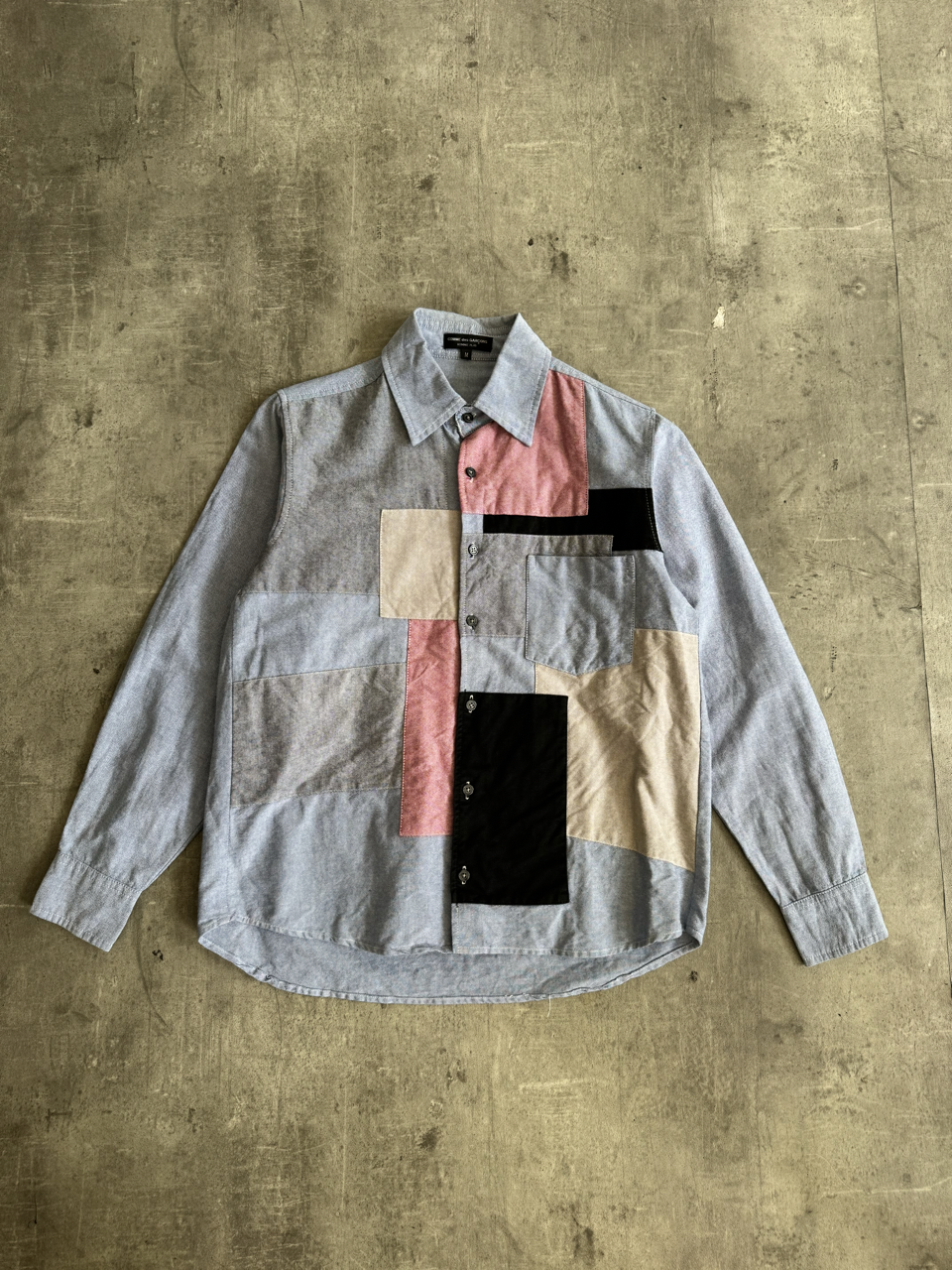 Comme Des Garcons Mixed Panel Patchworked Denim LS Shirt