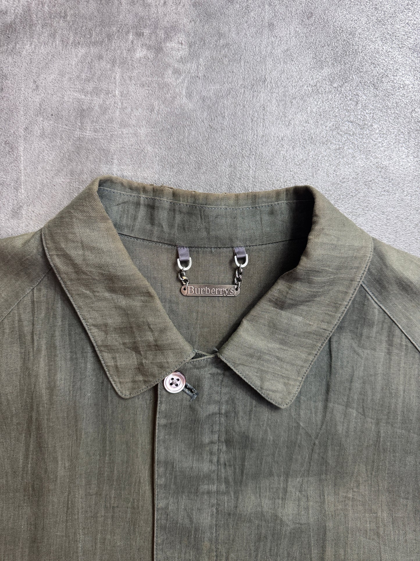 Burberry Khaki Lightweight Canvas Full Zip Harrington Jacket