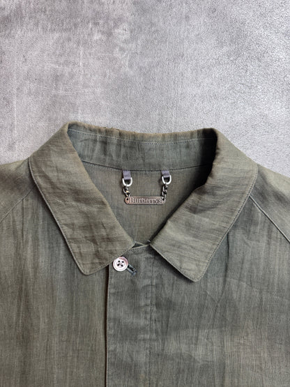 Burberry Khaki Lightweight Canvas Full Zip Harrington Jacket