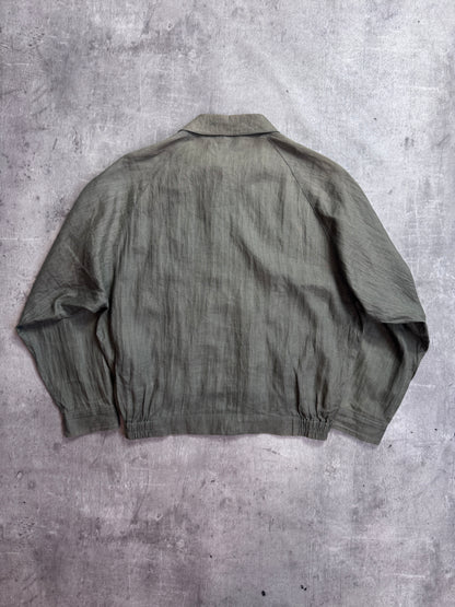 Burberry Khaki Lightweight Canvas Full Zip Harrington Jacket