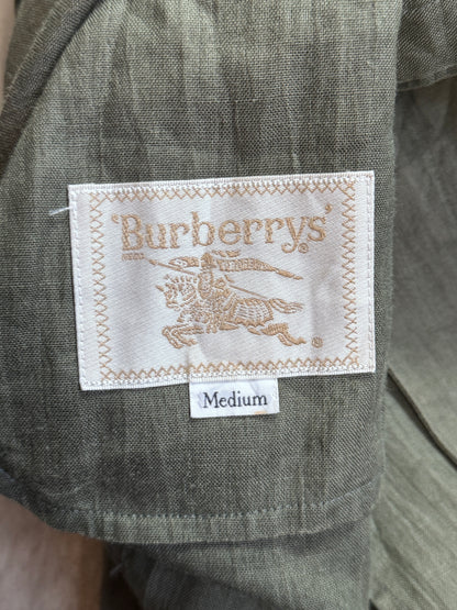Burberry Khaki Lightweight Canvas Full Zip Harrington Jacket