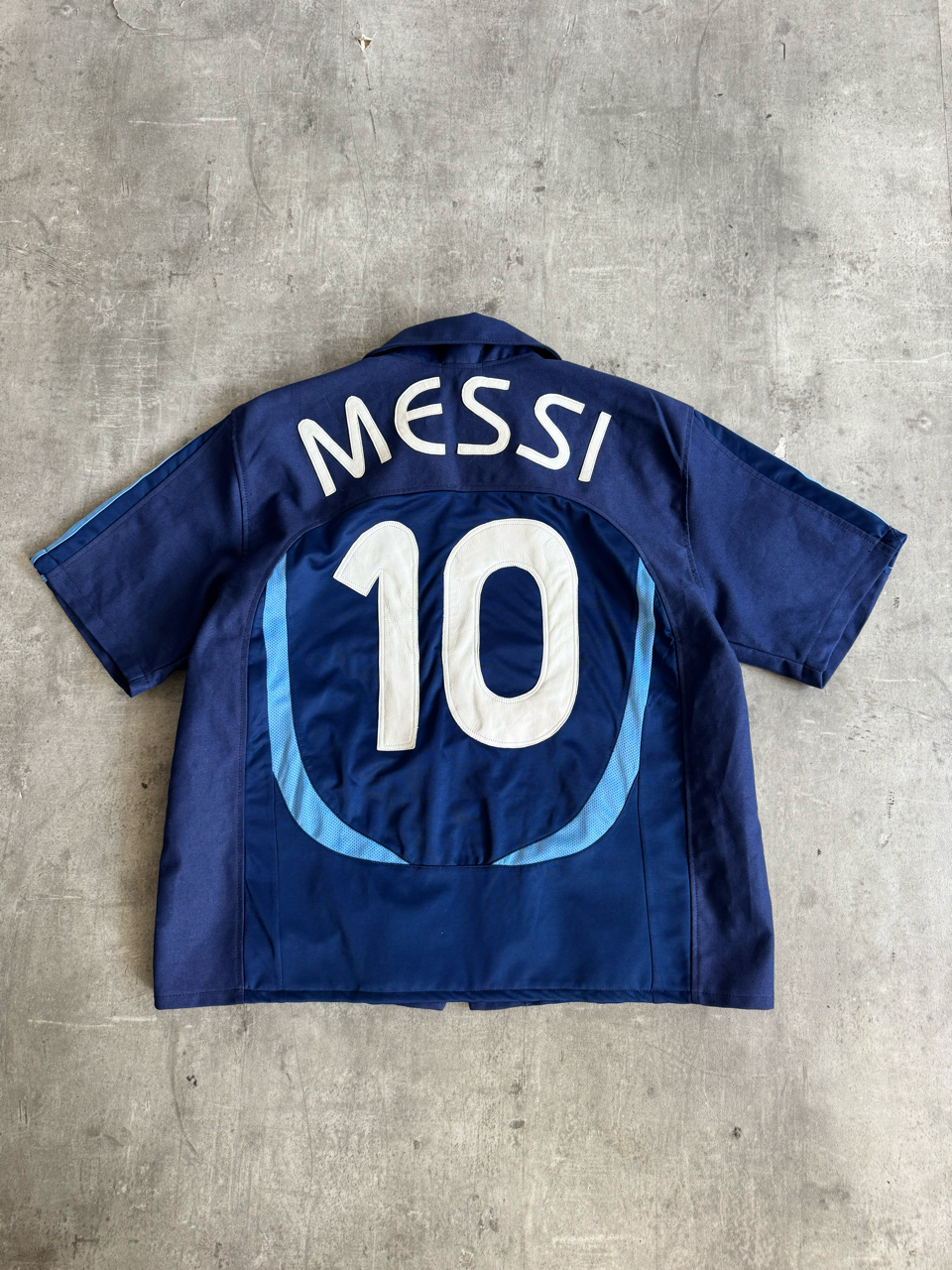 VT Rework: Argentina "Messi 10" Leather Embossed SS Zip Shirt