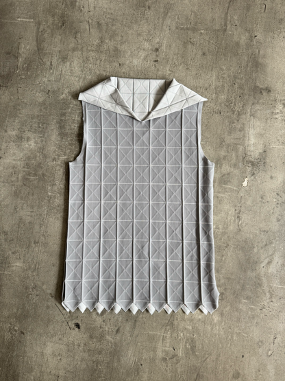 Issey Miyake Grey 132 5 Line Origami Top With Matching Tassel Knee Highs