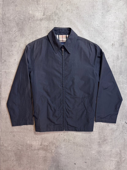 Burberry  Black Nylon Nova Check Lined Harrington Jacket