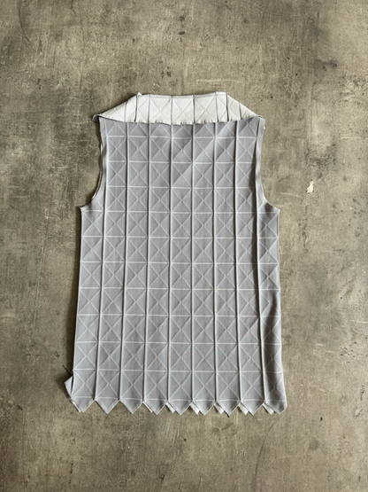 Issey Miyake Grey 132 5 Line Origami Top With Matching Tassel Knee Highs