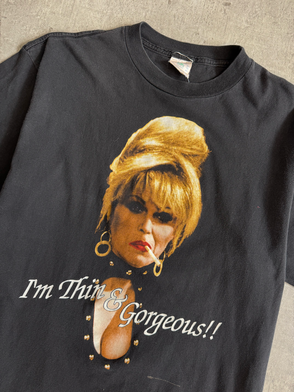 1995 Single Stitch Absolutely Fabulous "I'm Thin & Gorgeous" Patsy Graphic Tee