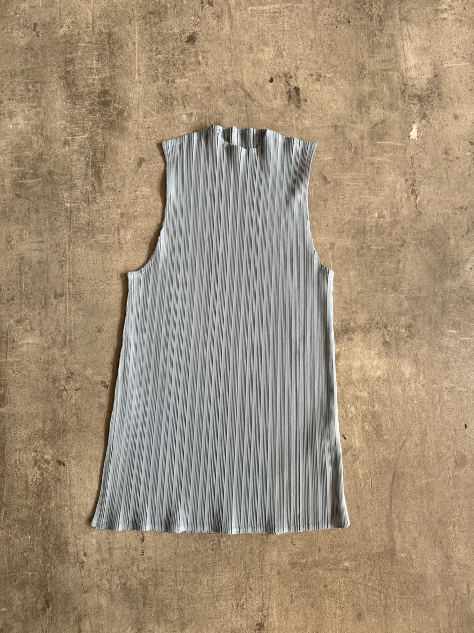 Issey Miyake Pleats Please Powder Blue Crepe Pleat Tanktop