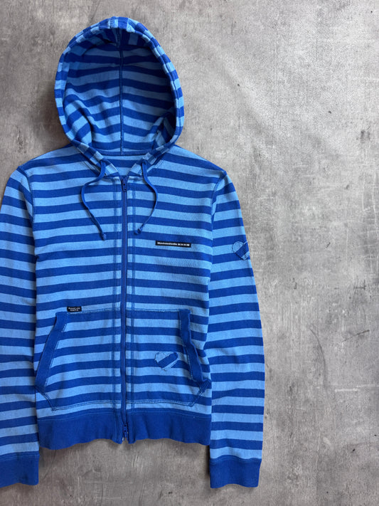 Issey Miyake Mademoiselle NON NON Blue Colourblock Striped Dual Zip Hoodie