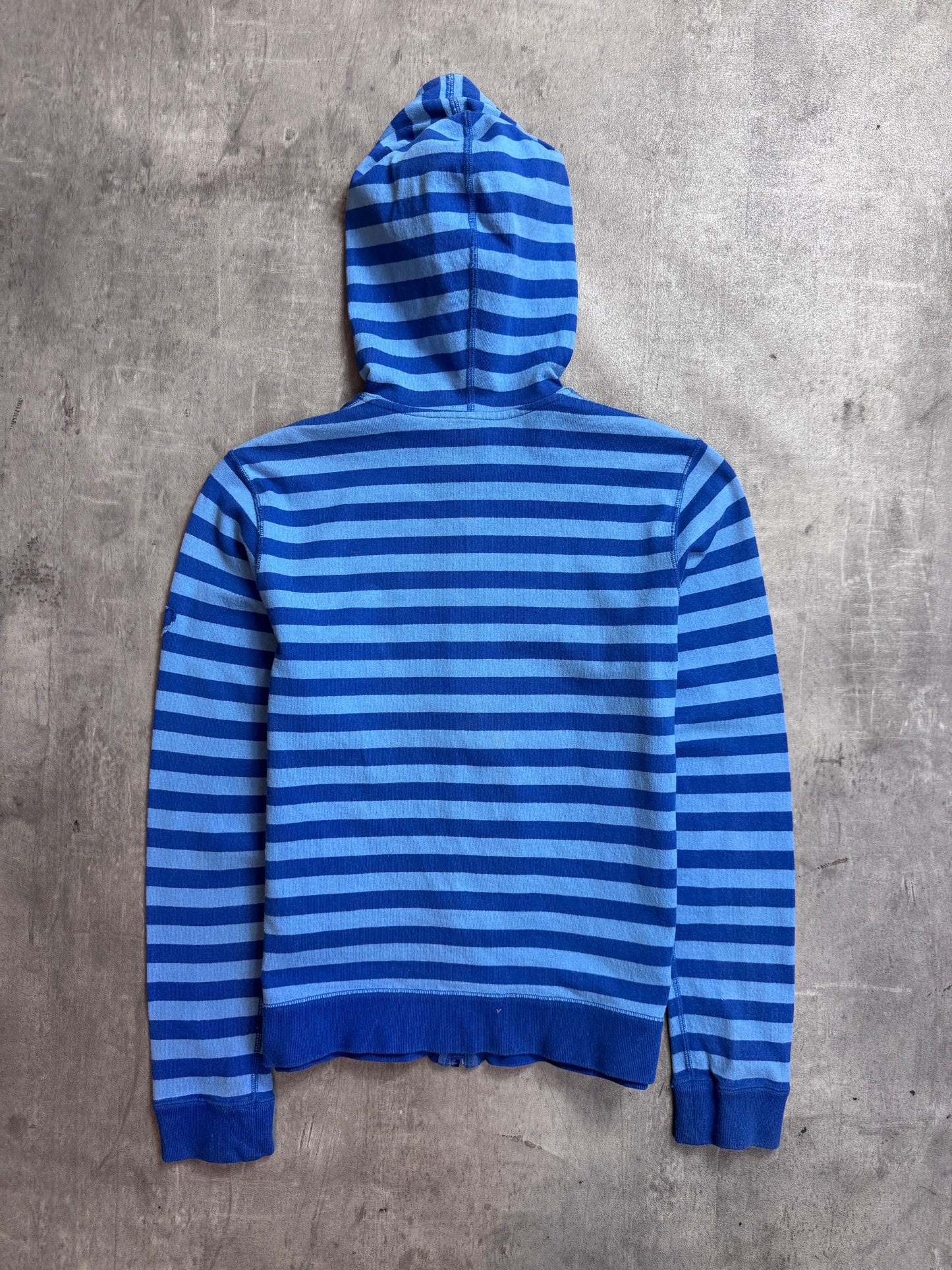 Issey Miyake Mademoiselle NON NON Blue Colourblock Striped Dual Zip Hoodie
