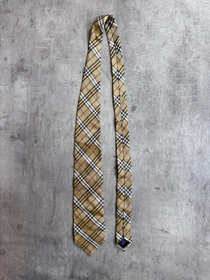 Burberry Beige Nova Check Silk Tie