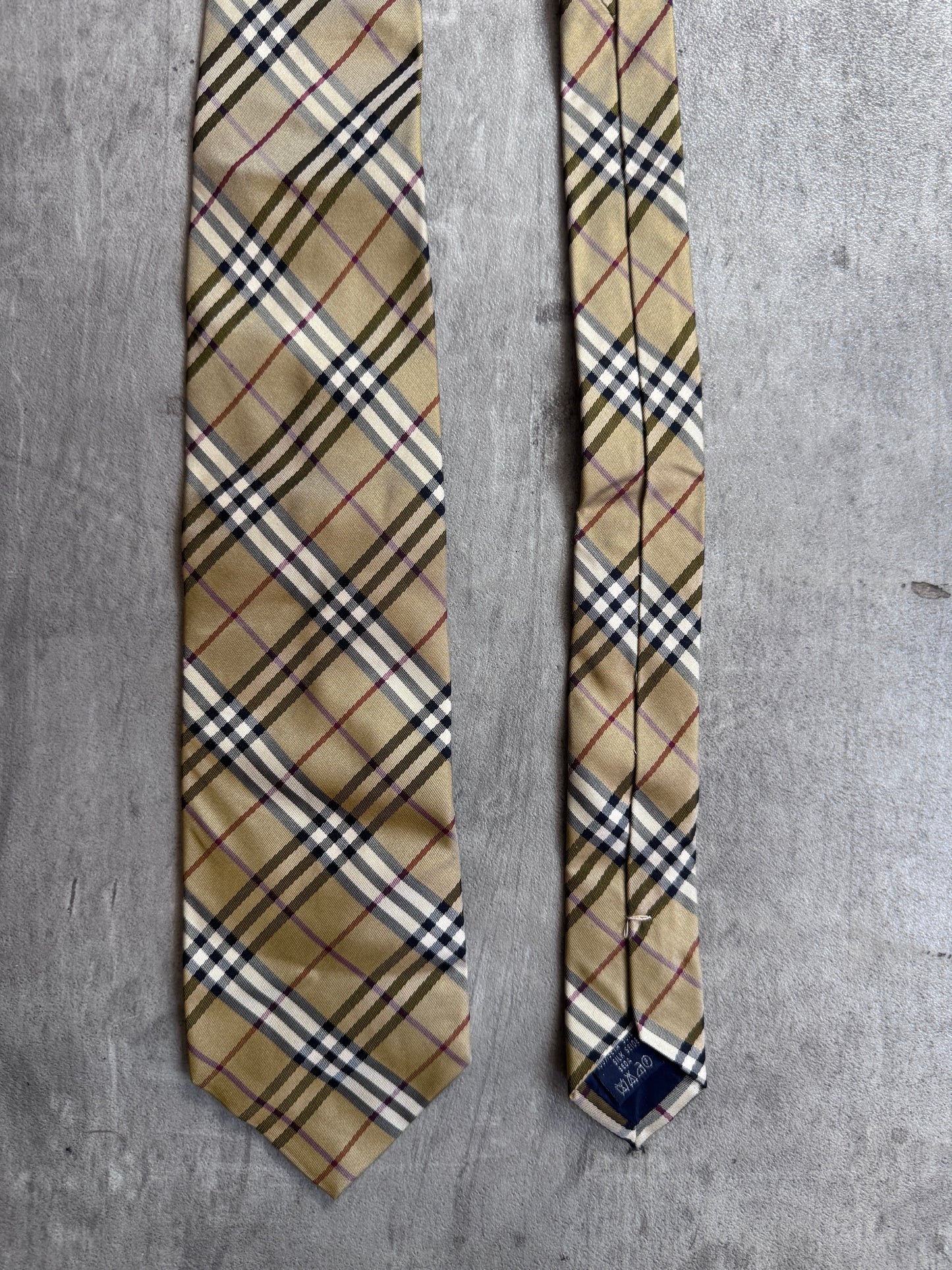 Burberry Beige Nova Check Silk Tie