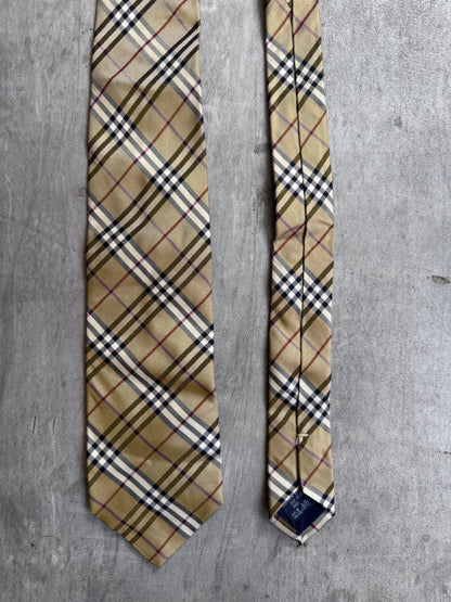 Burberry Beige Nova Check Silk Tie