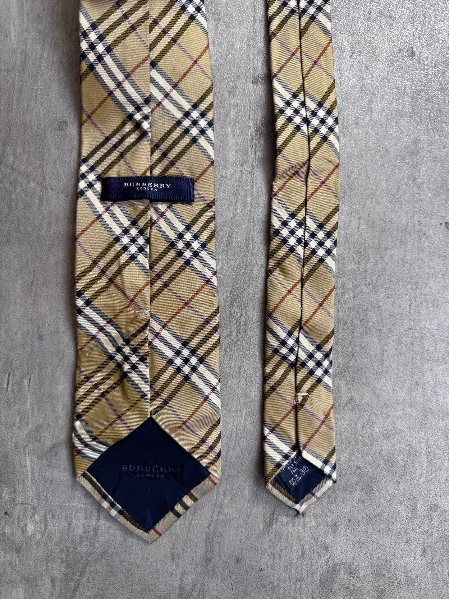 Burberry Beige Nova Check Silk Tie
