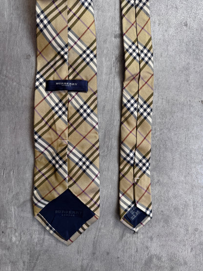 Burberry Beige Nova Check Silk Tie