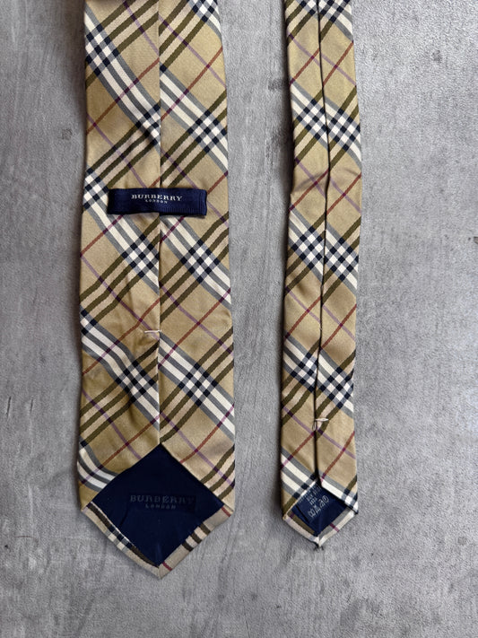 Burberry Beige Nova Check Silk Tie
