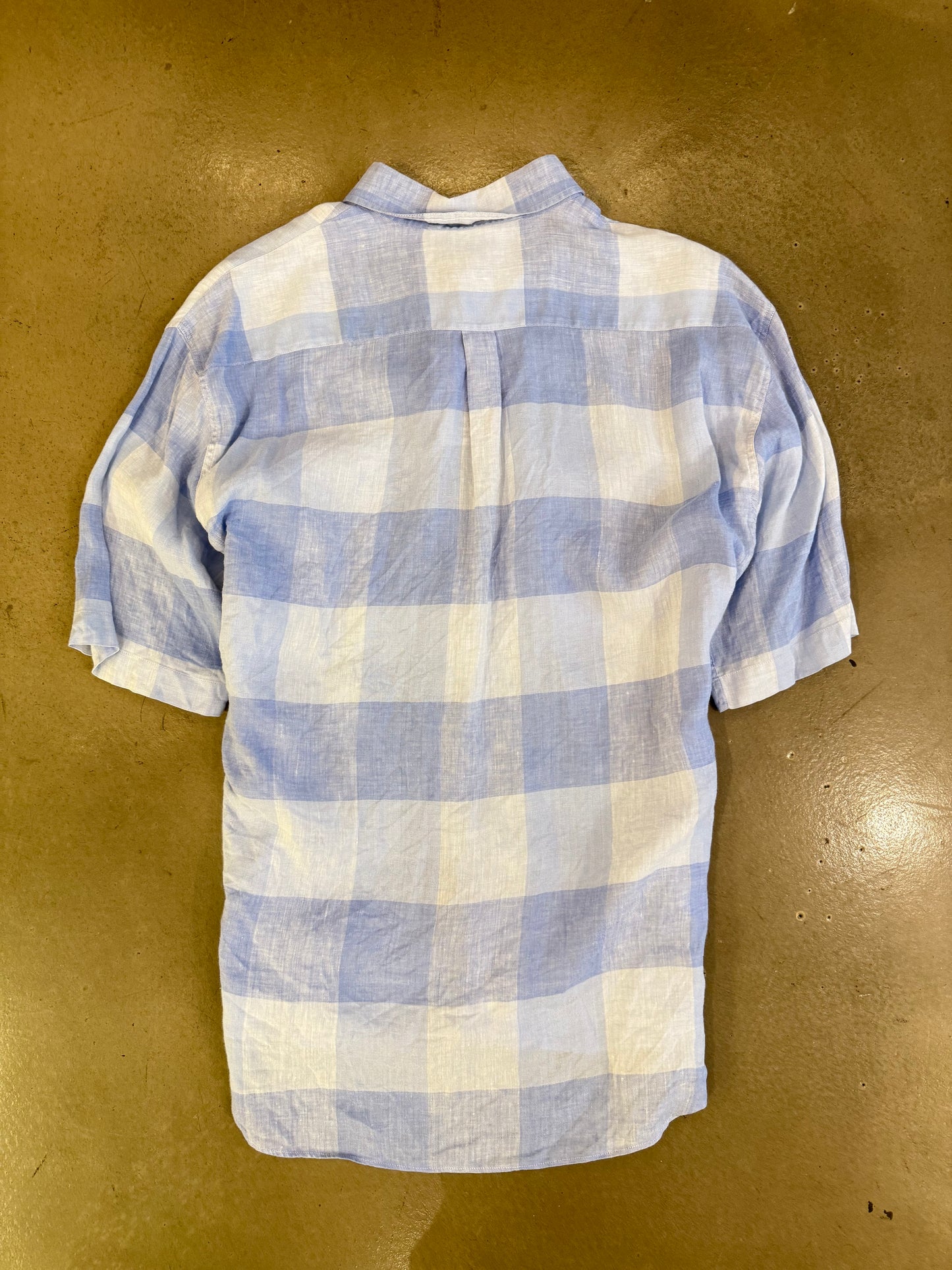 Les Copains Blue Check Linen Shirt