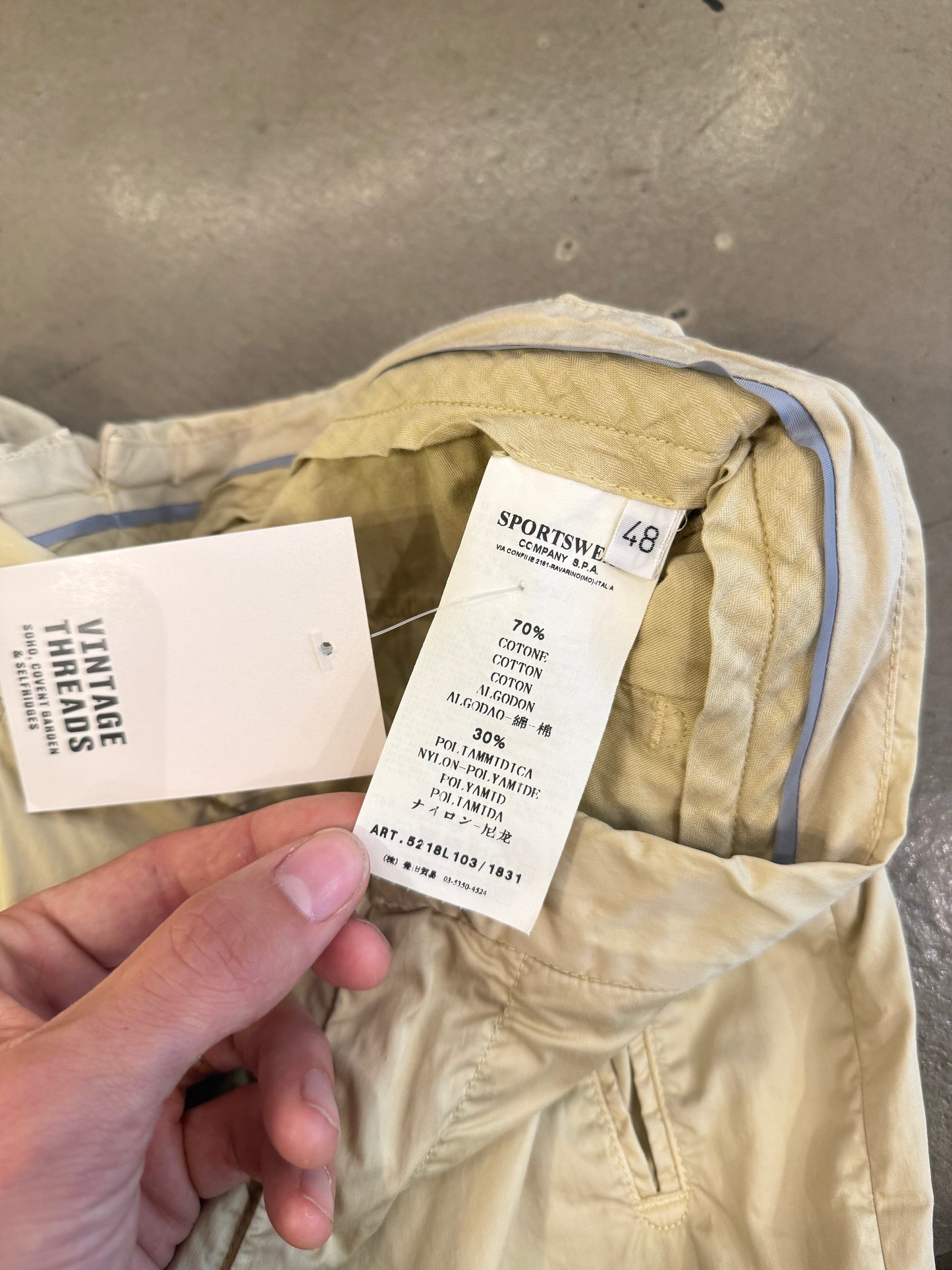 S/S 2010 C.P. Company Belted Detail Beige Shorts