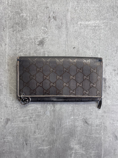 Gucci GG Monogram Bronze Imprime Continental Zip Purse