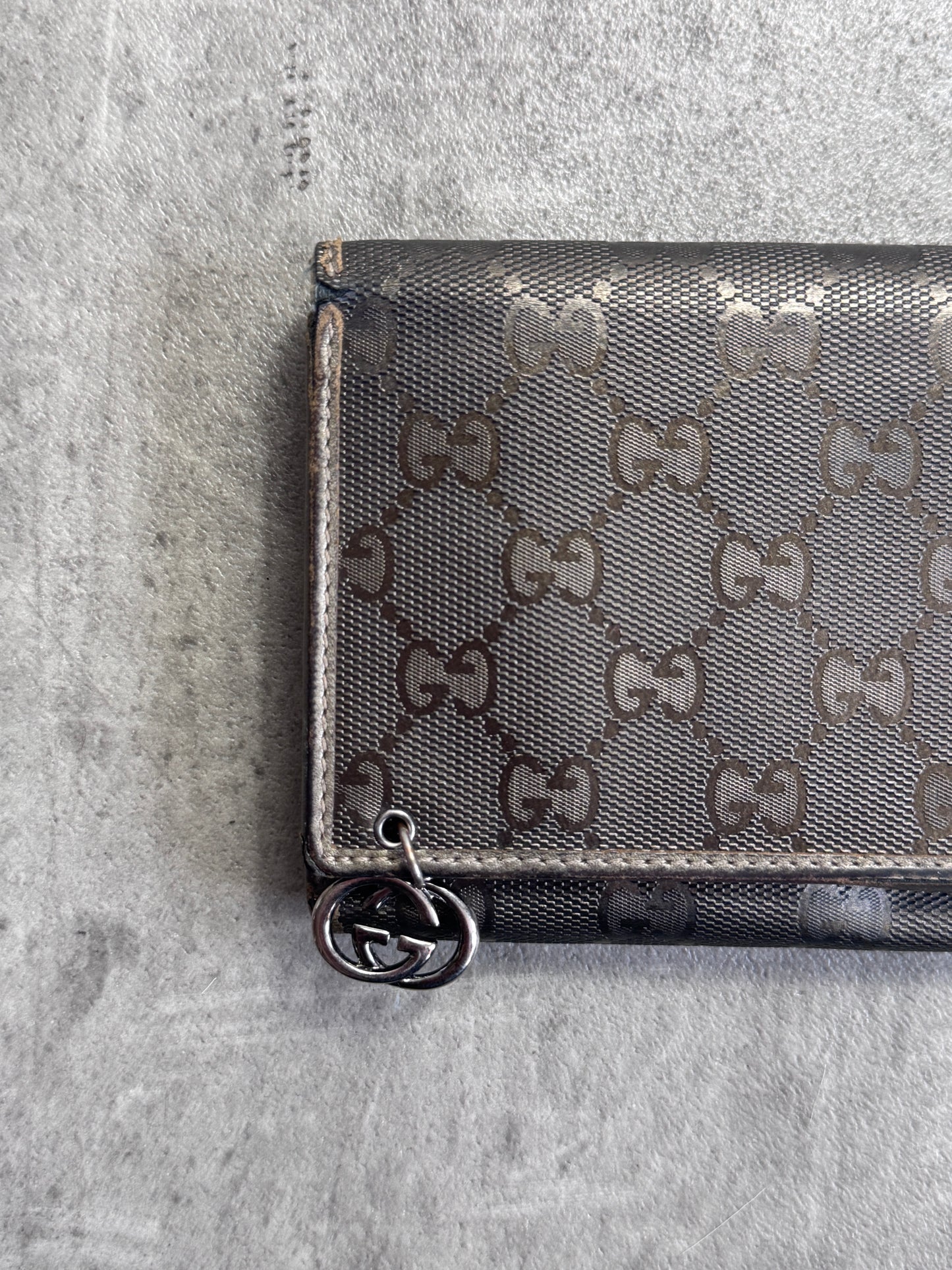 Gucci GG Monogram Bronze Imprime Continental Zip Purse