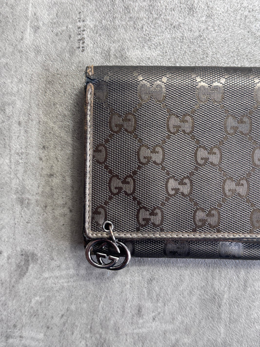 Gucci GG Monogram Bronze Imprime Continental Zip Purse
